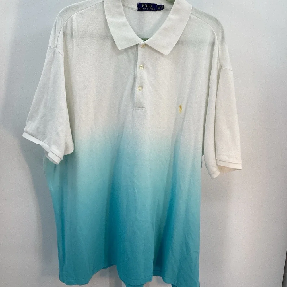 Mens Polo Ralph Lauren‎ Big And Tall Ombré Short Sleeve Golf Polo- 2XLT